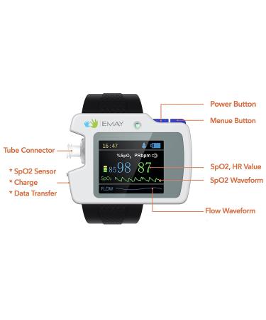 EMAY SleepO2 Pro - Wrist Pulse Oximeter for Overnight Blood Oxygen & Flow Tracking | Get Detailed ODI & AHI Data Report with PC Software | Ideal for Monitoring Sleep Apnea - Buy Online on GoSupps.com
