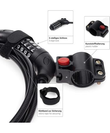 Qeedo Bike Trailer Lock - 2.5m x 8mm Bicycle Cable Lock for Secure International Shipping - Buy Online on GoSupps.com