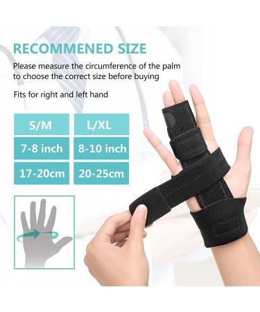 Adjustable Two Finger Splint for Trigger Finger Relief - Full Hand and Wrist Brace Support for Sprains, Mallet Injury, Arthritis - Metal Straightening Immobilizer - Size L/XL - Buy Online on GoSupps.com