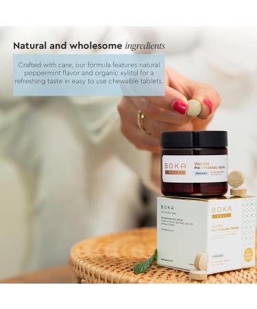 Boka Fluoride Free Toothpaste Nano Hydroxyapatite Whitening* - 4 Fl Oz 1Pk + Boka Vital Bite Oral Probiotics for Mouth Bad Breath - 30ct Dental Probiotics Tablets - Buy Online on GoSupps.com