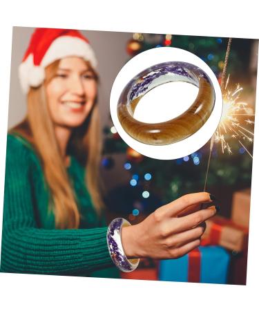 CALLARON 1pc Collection Bangle Cuff Bracelet Gemstone Bangle Woodsy Decor Gemstone Bracelets Friendship Gifts Ladies Gifts Minimalist Cuff Bangle Round Bracelet Summer Dried Flowers Wrist 6.4X2.3CM As Shown - Buy Online on GoSupps.com