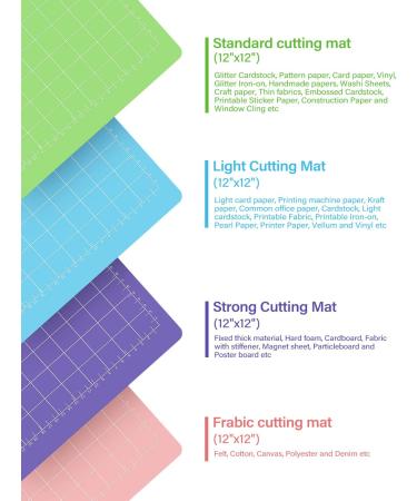 Gwybkq Cutting Mat 12x12 Variety Pack for Cricut & Silhouette - Replacement Accessories for Cricket Card Supplies - Standard Light Strong Grip Sticky Pad - 12 Pack - Buy Online on GoSupps.com