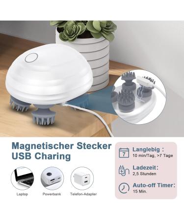 Ankilo Electric Head Massager - Wireless 8 Kneading Heads IPX7 Waterproof Scalp & Full Body Massage Device for Hair Growth - Buy Internationally - Buy Online on GoSupps.com