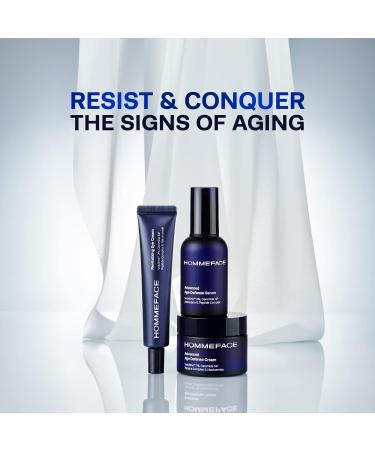 HOMMEFACE Advanced Age Defense Anti-Aging Skincare Set for Men - Facial Serum Eye Cream & Face Cream - Shop Internationally - Buy Online on GoSupps.com