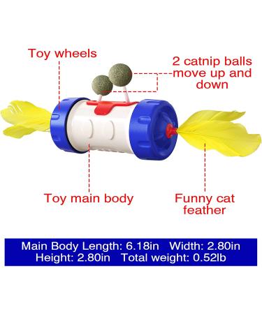 XIAOGO Cats Feather Toy - Interactive Moving Kitty Ball and Catnip Balls, Perfect Indoor Pet Supplies and Birthday Gift for Kittens - Buy Online on GoSupps.com