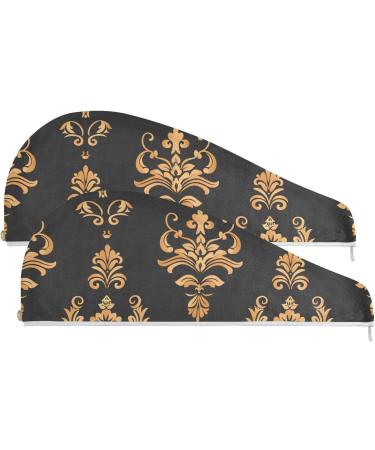 Buy Boho Flower Hair Towel 2 Pack | Super Absorbent Quick Dry Hair Turbans for Women & Girls - Buy Online on GoSupps.com