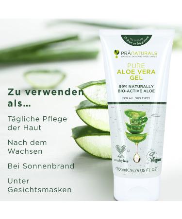 PraNaturals Aloe Vera Gel 200ml - Soothing & Nourishing Natural Moisturizer (Pack of 3) - International Shipping Available - Buy Online on GoSupps.com