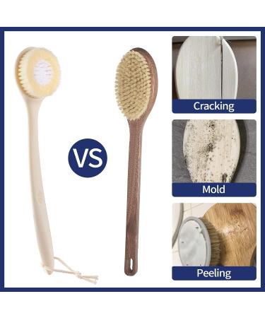 KUMBAZZ Long Handle Back Brush for Shower - Mold Resistant Bath Back Scrubber - Wet/Dry Brushing - Men & Women - Green - Buy Online on GoSupps.com