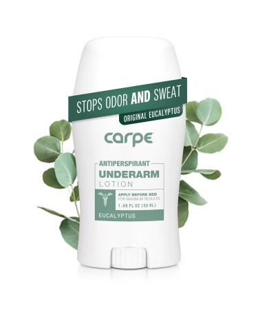 Carpe Underarm Antiperspirant and Deodorant, Clinical strength with all-natural eucalyptus scent, Manage hyperhidrosis and combat excessive sweating without irritation, Stay fresh and dry all day long 1.69 Fl Oz (Pack of 1) - Buy Online on GoSupps.com