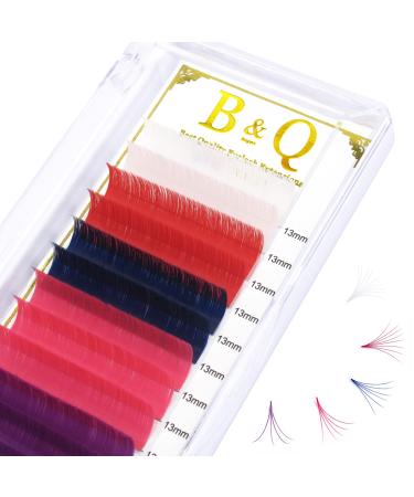 Colored Eyelash Extensions Mix Color Easy Fan Volume Lashes C-0.07-16 Color Lashes Easy Fan Lashes Mixed Lash Tray C D Curl Volume Lash Extensions Salon Use by B&Q LASH (5 Color Mix-C-0.07,16 mm) C-0.07-16 mm 5 Color Mix