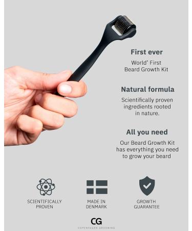 Copenhagen Grooming Beard Growth Kit - Beard Roller, Cleanser, Activator Serum, Oil & Comb for Men - 50 Days Supply - Buy Online on GoSupps.com