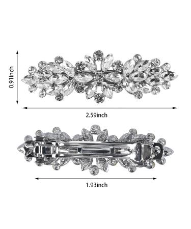 Austrian Crystal Rhinestone Hair Clips - White Sparkly Hairpins for Wedding Accessories - Buy Online on GoSupps.com