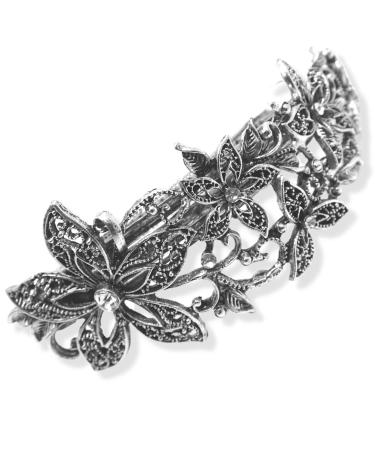 Topkids Accessories in ancient vintage style with rhinestones butterfly flower bridal jewelry bridal jewelry wedding pearls filigree flower 10 cm