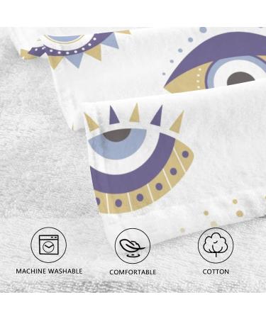 ZENWAWA Evil Eye Print Hand Towels - 2 Pack 16x28 inch, Cotton Bath Towels for Face, Hands, Body - Thin, Lightweight, Quickdry - Bathroom, Kitchen, Travel, Gym - Buy Online on GoSupps.com