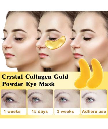 24K Gold Eye Pads - 25 Pairs for Dark Circles Anti-Aging with Hyaluronic Acid Collagen & B5 | Moisture-Giving & Reduces Puffiness - Buy Online on GoSupps.com
