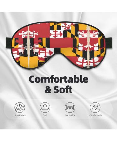 Buy SSIMOO Maryland Flag Eye Mask | Ultra-Soft Light-Blocking for Restful Sleep | International Shipping Available - Buy Online on GoSupps.com