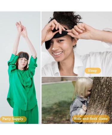 6 Pack Black Blindfold Eye Masks for Sleep, Party Games, Travel - Adjustable Strap for Adults, Kids - Team Building, Party Supplies - Buy Online on GoSupps.com