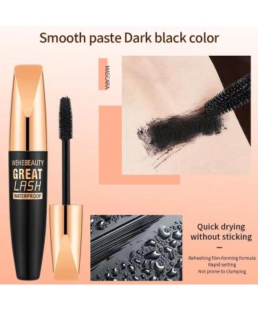 Wehebeauty Great Lash Waterproof mascara 4D Waterproof Silk Fiber Thick Lengthening Mascara black Mascara Set Lengthening and Thickening Natural No Clumping Smudging Lasting All Day (1 Set) - Buy Online on GoSupps.com