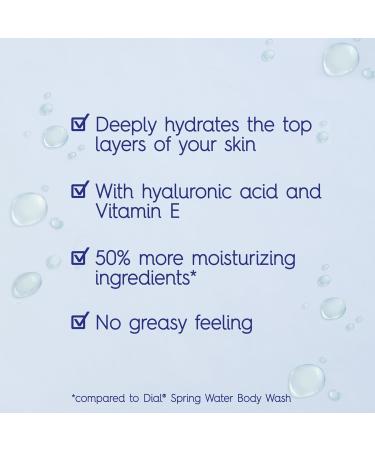 Dial Body Wash Healthy Hydration Hyaluronic Acid + Vitamin E 16 fl oz (Pack of 4) Gentle Leaves Skin Feeling Soft In 1 Shower Dermatologist-Tested No Parabens & Silicones - Buy Online on GoSupps.com