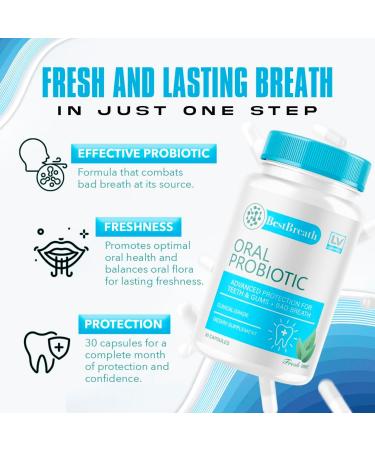 2 Pack - Best Breath - Best Breath Oral Probiotic Best Breath Probiotic Best Breath Pills BestBreath Best Breathe 60 Capsules for 2 Months Best Breath Oral Probiotics for Mounth Bad Breath. 30 Count (Pack of 2) - Buy Online on GoSupps.com