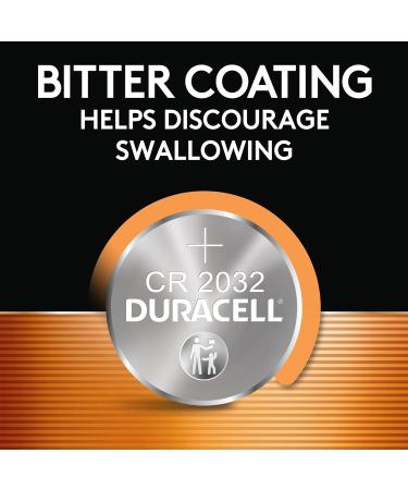 Duracell 2032 battery CR2032 3v Lithium Coin Battery 4 Count (pack of 1). Bitter Coating Helps Discourage Swallowing Child-secure Packaging. Ideal for Key Fobs Remotes and More. Lithium Batteries - Buy Online on GoSupps.com