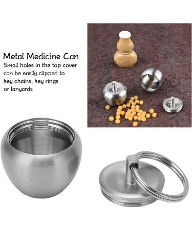 Stainless Steel Apple Shaped Pill Case - Portable Metal Medicine Box Keychain Holder for Travel & Outdoor Use - Buy Online on GoSupps.com