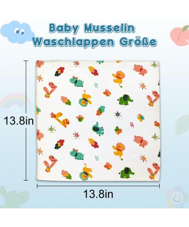 10 Cotton Baby Muslin Washcloths Set - Soft Multi-Purpose Baby Towels for Boys & Girls | Ideal for Facial Care Napkins & Bathing - Buy Online on GoSupps.com