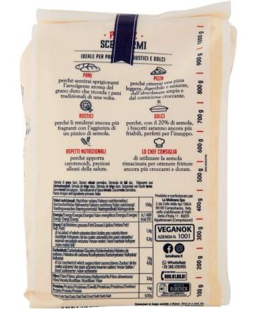  Italian Gourmet E.R. Molisana Semola Rimacinata di Grano Duro Durum Lot de 5 arrosoirs de bl 1 kg pour pizza + Italian Gourmet Polpa 400 g - Buy Online on GoSupps.com