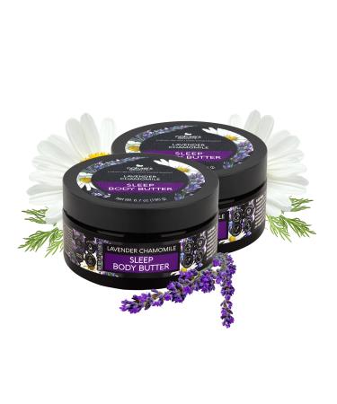 Nature’s Beauty Lavender Chamomile Sleep Body Butter | Sleep Well with Lavender Luxury Moisturizer Made with Shea Butter, Jojoba, Coconut + Moringa Seed Oils - 2-pack