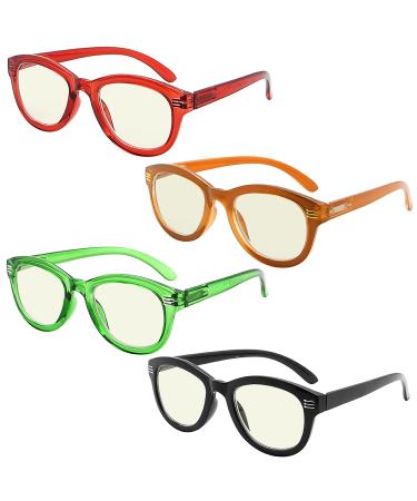 Eyekepper Cat Eye Reading Glasses for Women 4-Pack Oversize Ladies Readers Blue Light Blocking Reading Glasses 2.75 x