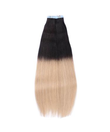 Premium Tape-In Hair Extensions - #1B/24 Ombre - 40cm - 100% Remy Real Hair - Tress by Novon Hair Extensions - Buy Online on GoSupps.com