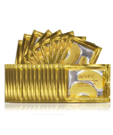 24k gold powder gel collagen eye mask 25 pairs premium anti-aging anti-folds moisture cream for eye folds remove eye pockets under-eye dark eyes swollen eyes - Buy Online on GoSupps.com