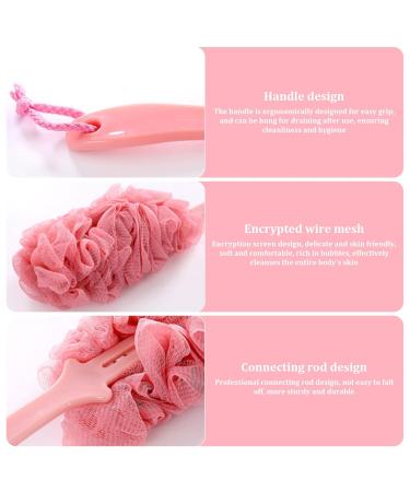 3 Packs Loofah with Handle - Soft Netting Shower Back Scrubber for Gentle Exfoliation - Dense Foaming Sponge Brush for Men & Women - Buy Online on GoSupps.com