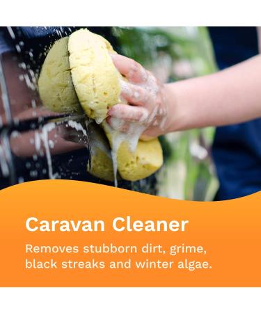 LeisureTime Concentrated Wash/Wax/Anti Static Caravan Cleaner 25 Doses - Removes Black Streaks, Dirt, Grime, Winter Algae, Mould, and Mildew - Caravan Accessories/Campervan Accessories UK - Buy Online on GoSupps.com