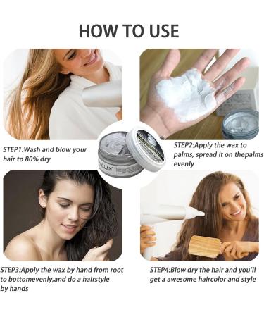 Temporary Hair Color Wax Grey Hair Dye Semi Permanent Hair Dye Hair Spray Temporary Hair Dye Hair Wax Hair Style Dye Mud Wash Out Easily for Men & Women Instant Styling 100g - Buy Online on GoSupps.com