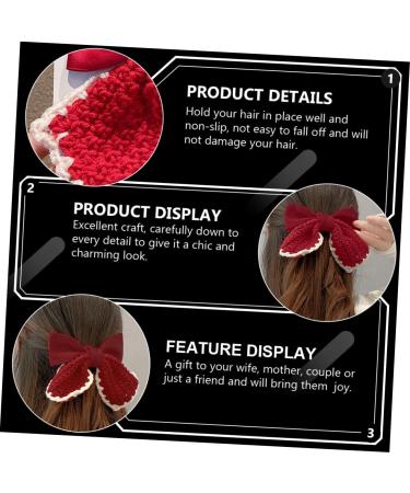 minkissy 1pc Hairpin Xmas Bowknot Hair Clips Cute Bow Hair Clips Women Hair Clips Girl Bow Hair Clips Xmas Bow Hair Clips Bows Hair Clip Red Bow Hair Clip Big Bow Headgear Child Fabric - Buy Online on GoSupps.com