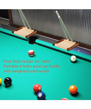 Meooeck Portable Wooden Pool Cue Holder - Weighted Billiard Accessories for 4 Cues - Buy Online on GoSupps.com
