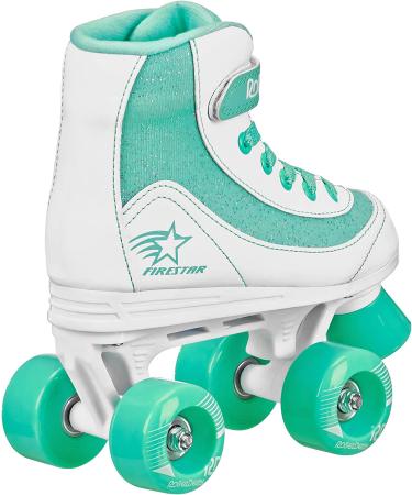 Roller Derby Firestar Youth Girl's Quad Roller Skates Size 3 - White/Mint | Best Price & Fast Shipping - Buy Online on GoSupps.com