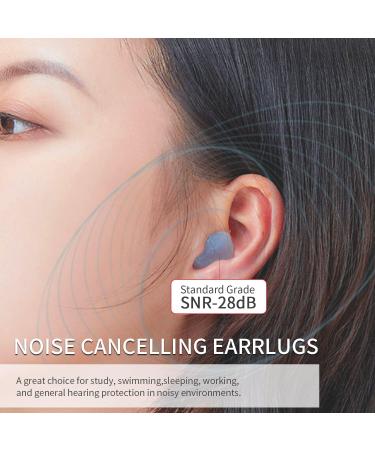 Soft Silicone Earplugs - 6 Pairs Reusable Waterproof Noise Cancelling - Ideal for Sleep Travel Swimming & Concerts - SNR 28dB - Buy Online on GoSupps.com