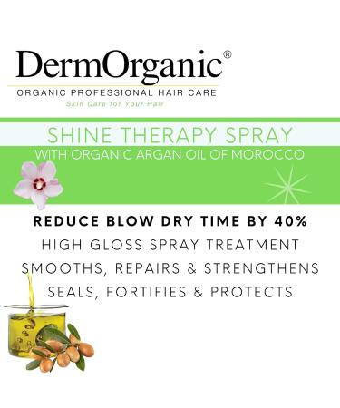 DermOrganic Shine Spray Therapy for Hair with Argan Oil - Smooths Repairs Strengthens 4 fl.oz. DRY SHINE THERAPY - Buy Online on GoSupps.com