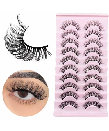 KAWAII Cat Eye Lashes - 10 Pairs of 4D Curl Soft Faux Mink Wispy Eyelashes for Natural Daily Makeup & Dating - Buy Online on GoSupps.com
