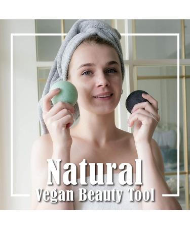 myHomeBody Natural Konjac Facial Sponges - Gentle Cleansing and Exfoliation (Violet Lavender Sage Green) - Buy Online on GoSupps.com