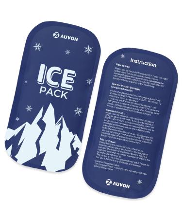 AUVON Ice Packs for Insulin Cooler Travel Case Reusable 180G Gel Ice Packs Keep Insulin Medication Cool 8-10h in Diabetic Travel Case Suitable for Cold & Hot Therapy Pain Relief (2 Packs)