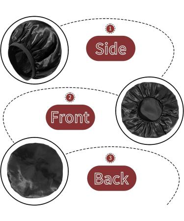 Awegeo 3 Large Silk and Satin Nightcaps for Women - Long Hair Bonnet and Black Hats for Girls - Buy Online on GoSupps.com