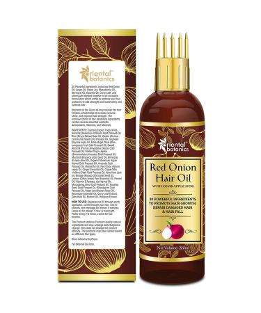 Oriental Botanics Red Onion Hair Growth Oil - 200ml | 30 Natural Oils & Extracts | Mineral Oil-Free for Complete Hair Growth - Buy Online on GoSupps.com