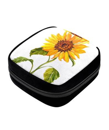 GIAPB Period Bag Sanitary Napkin Storage Bag Pad Holder for Period Makeup Pouch Spring Sunflower Color5039