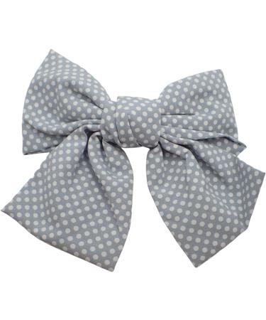 Topkids Accessories Satin Hair Bow Clip Barrette Cute Hair Styling Ribbon Bow Accessory on a Barrette Clip Bows for Girls Kids Women Ladies for Wedding (15cm Blue Denim Polka Dot) - Buy Online on GoSupps.com