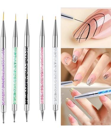 5pcs Nail Art Brush Set with Liner, Dotting, and Painting Pens - Buy Online on GoSupps.com