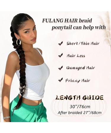 Fulang Hair 2pcs Braid Ponytail Extension - Faded Gold Braided Hair Tie for Long Ponytail Art - Ideal for Women - Buy Online on GoSupps.com