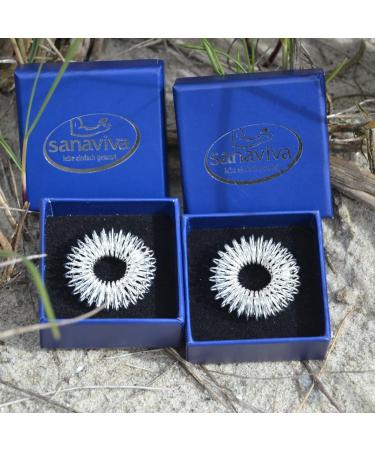 Sanaviva Acupressure Ring Set - 4 Silver Finger Massage Rings for Enhanced Blood Flow - Ying Yang Energy Therapy - Buy Online on GoSupps.com